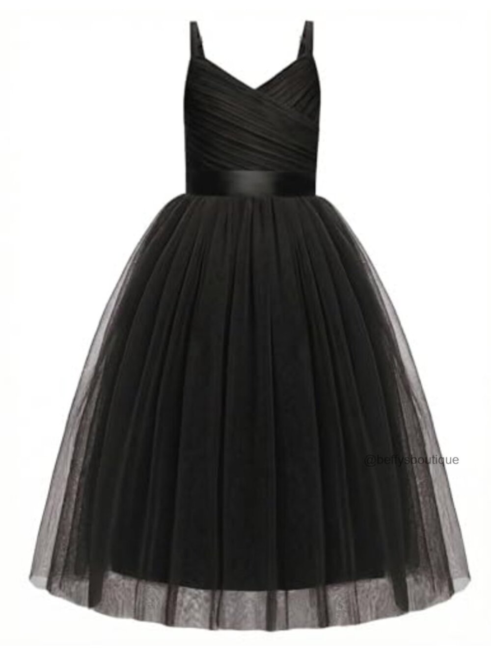 Tulle Formal Party Dress Spaghetti Strap Long Maxi Flower Girl